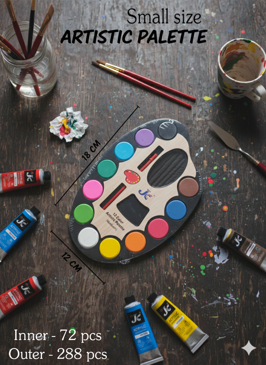 12 Colour Artist Pallette Small - 72 Pcs