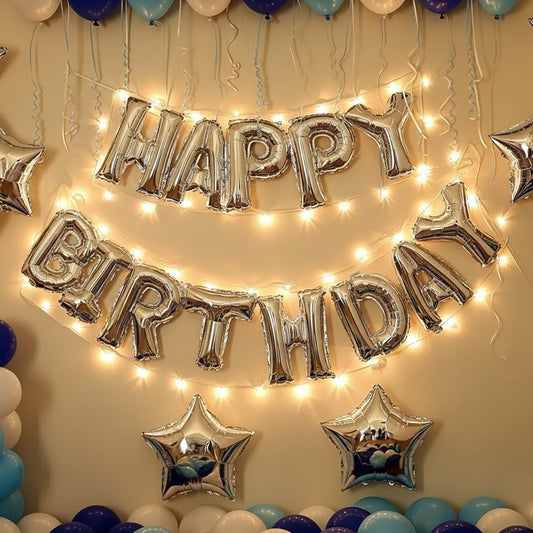 Blue & White Grand Birthday Balloon Decoration