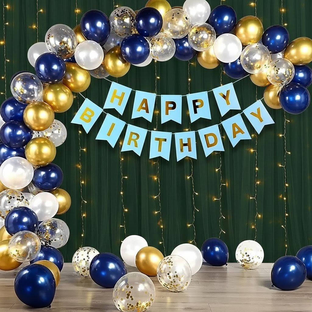 Luxury Confetti Birthday Balloon Arch Decoration