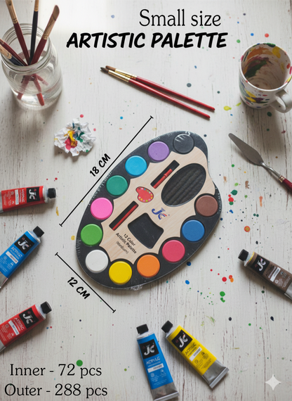 12 Colour Artist Pallette Small - 72 Pcs