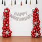 Crimson Glow Anniversary Balloon Decoration – Red & Silver Theme