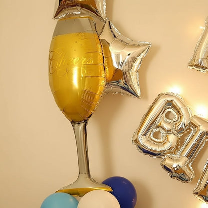 Blue & White Grand Birthday Balloon Decoration