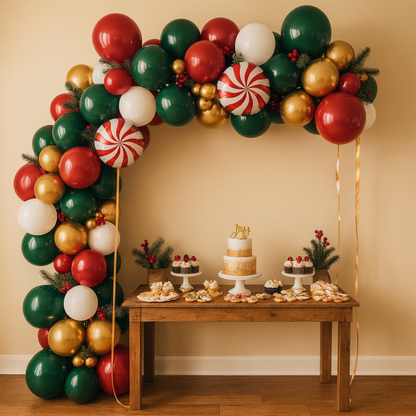 Premium Velvet Christmas Balloon Arch Kit Decoration
