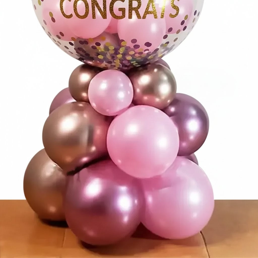"Congrats" Balloon Tower - The Ultimate Celebration Centerpiece