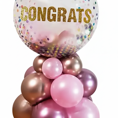 "Congrats" Balloon Tower - The Ultimate Celebration Centerpiece