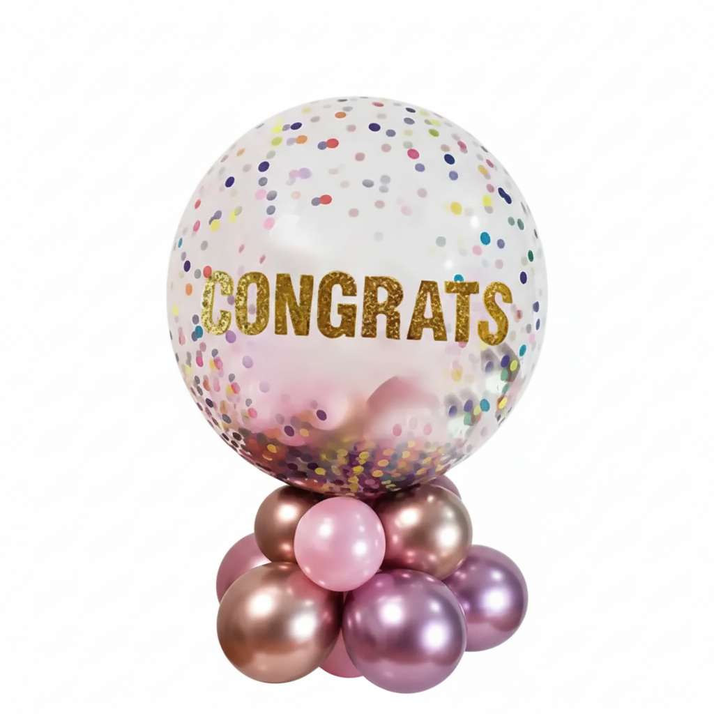"Congrats" Balloon Tower - The Ultimate Celebration Centerpiece