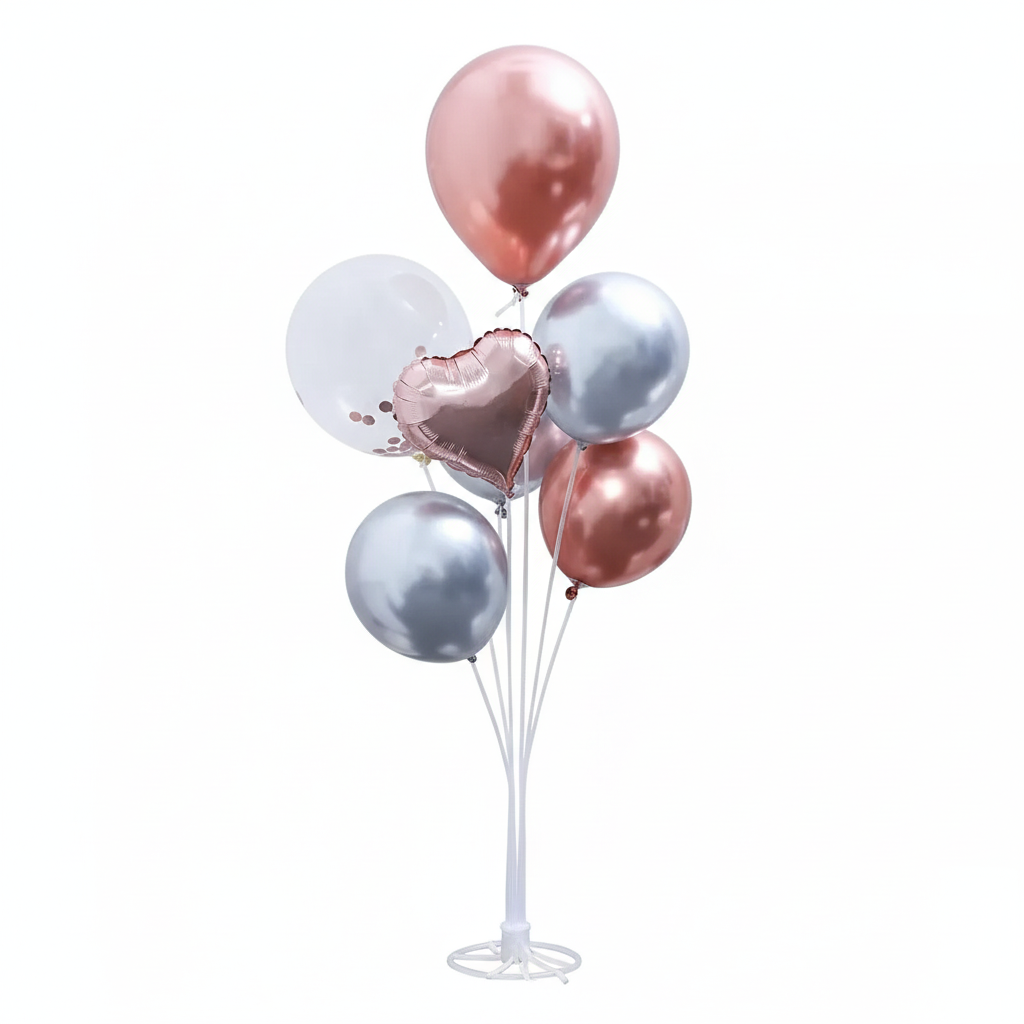 Rose Gold & Silver Metallic Balloon Bouquet