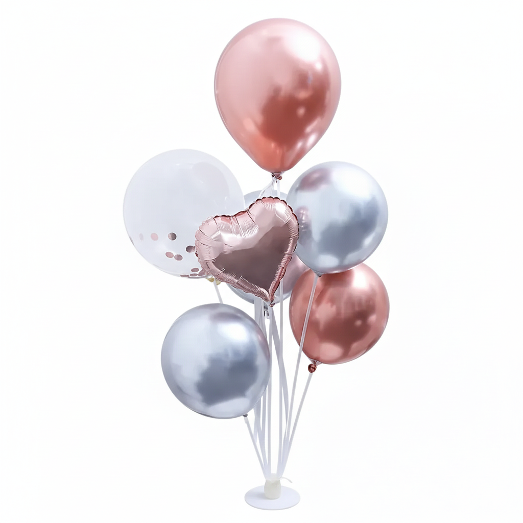 Rose Gold & Silver Metallic Balloon Bouquet
