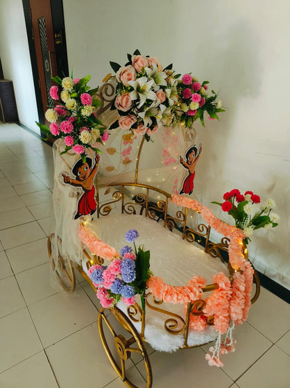 Grand "Welcome Baby" Home Entry Decor – Floral Aisle & Character Balloon Pillars