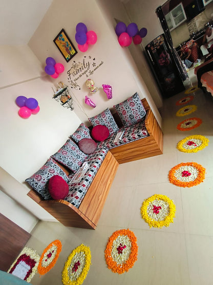 Newborn Baby Girl Welcome Home Decoration - Premium Pink & Purple Balloon & Floral Theme (Pune Only)