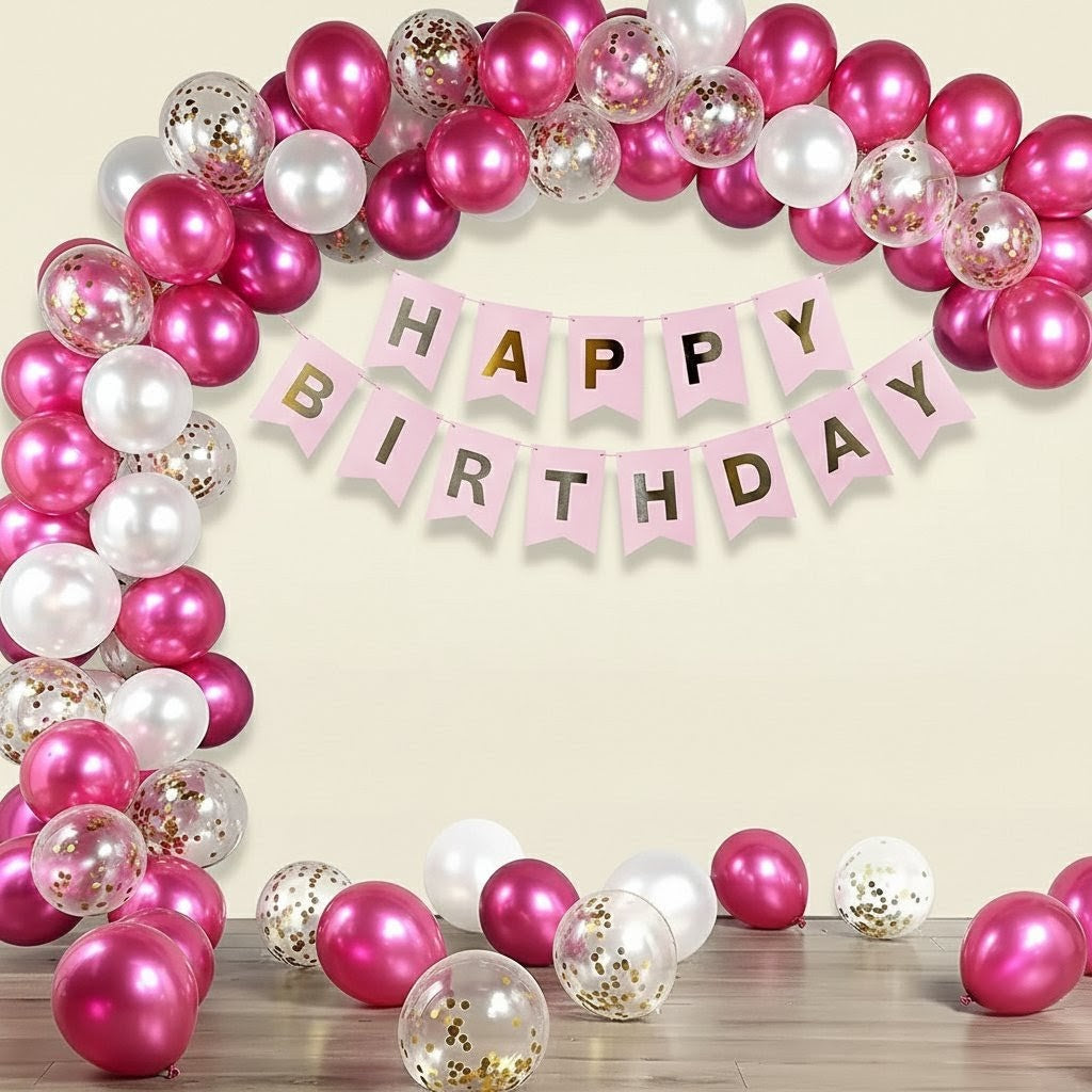 Luxury Confetti Birthday Balloon Arch Decoration