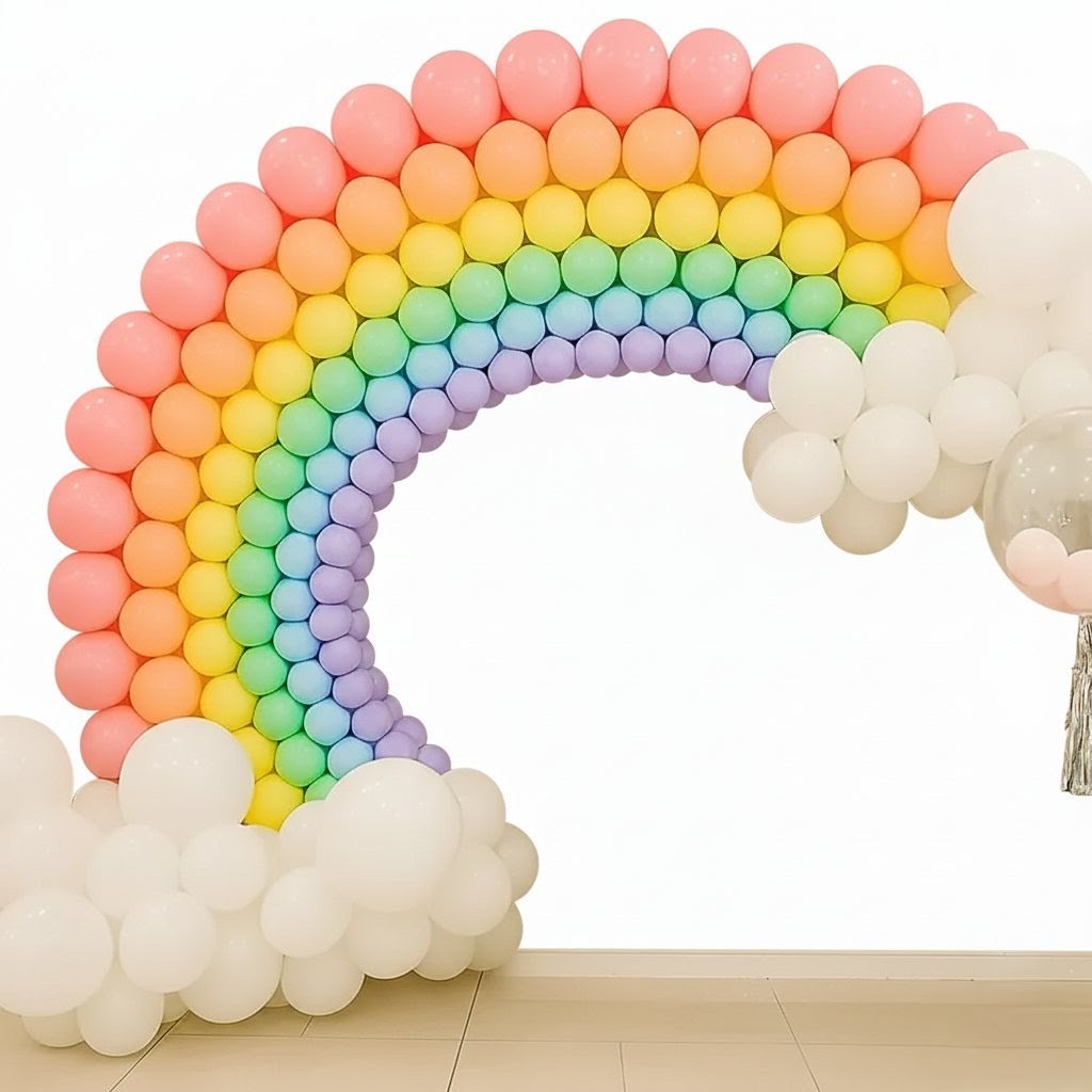 Rainbow Balloon Arch Event Decoration Service