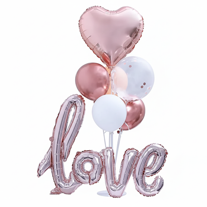 Romantic Rose Gold 'Love' Foil Balloon Bouquet
