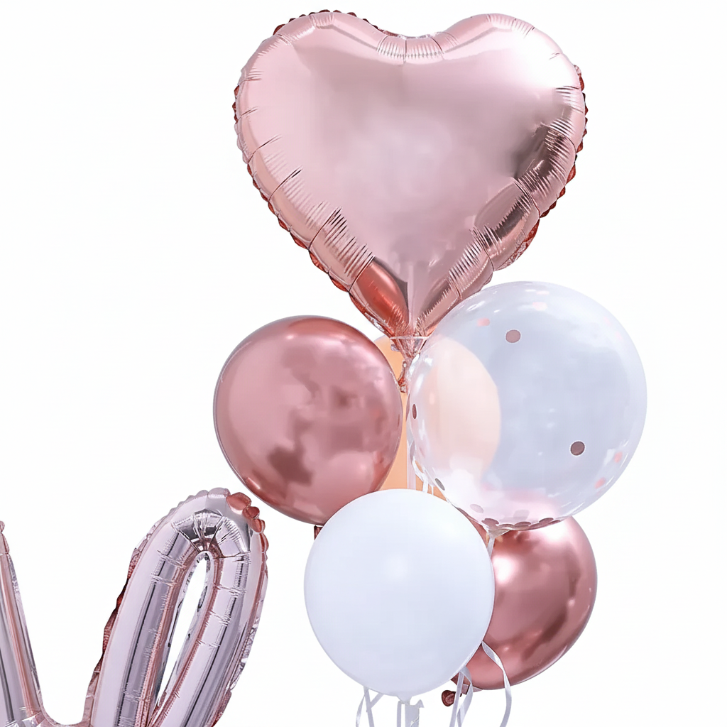 Romantic Rose Gold 'Love' Foil Balloon Bouquet