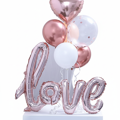 Romantic Rose Gold 'Love' Foil Balloon Bouquet