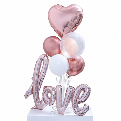 Romantic Rose Gold 'Love' Foil Balloon Bouquet