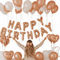 Rose Gold Deluxe Happy Birthday Balloon Decor (Platinum Style)