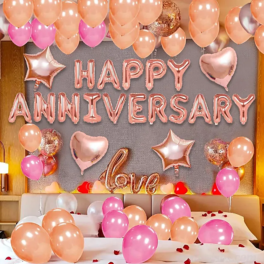 Romantic Rose Gold Theme Anniversary Decoration